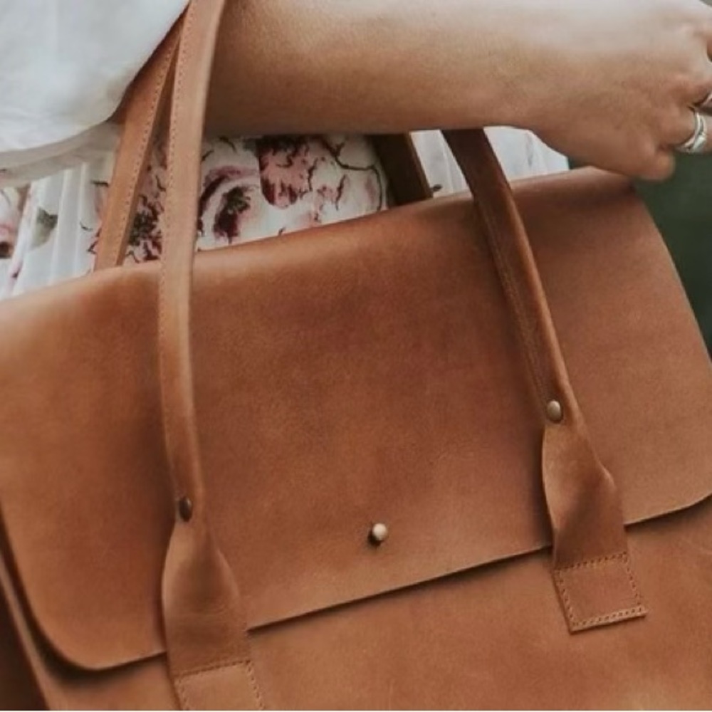 Mabari leather satchel bag - NWT